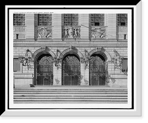 Historic Framed Print, Entrance arches, [Boston] Public Library, Boston, Mass.,  17-7/8" x 21-7/8"
