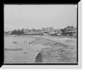 Historic Framed Print, New Ocean House and beach, Swampscott, Mass.,  17-7/8" x 21-7/8"