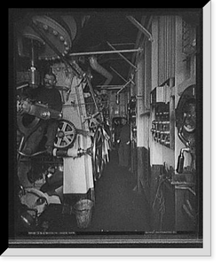 Historic Framed Print, U.S.S. Brooklyn engine room,  17-7/8" x 21-7/8"