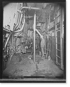 Antique Maritime - Brooklyn - U.S.S. fire room - Framed Wall Art Gift Idea