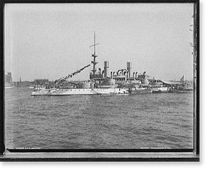 Antique Maritime - Battleships - U.S.S. Indiana - Vintage Home Decor (1)