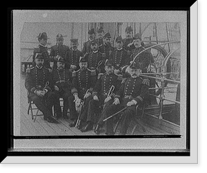Historic Framed Print, U.S.S. Lancaster, officers,  17-7/8" x 21-7/8"