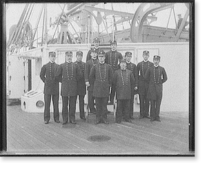 Antique Maritime - Battleships - U.S.S. Maine, junior officers