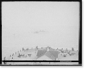 Vintage Nautical Print - Philadelphia - U.S.S. at Hampton Roads