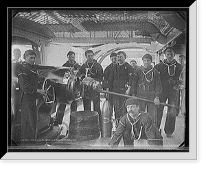 Historic Framed Print, U.S.S. New York, breech of 8 inch gun and crew - 2,  17-7/8" x 21-7/8"