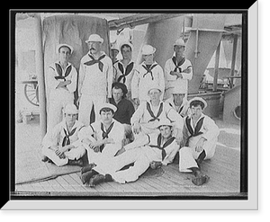 Historic Framed Print, U.S.S. New York, group of sailors,  17-7/8" x 21-7/8"