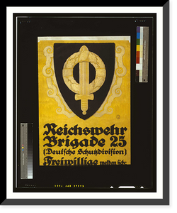 Historic Framed Print, Reichswehr Brigade 25 (Deutsche Schutzdivision). Freiwillige melden sich ...,  17-7/8" x 21-7/8"