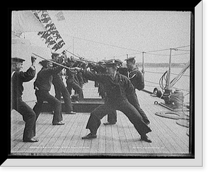 U.S.S. New York, single stick exercise - 2 Classic, Antique Print