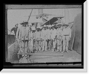 Spanish prisoners an sic board collier Abarenda at Guantanamo, June 14, 1898, Vintage Print