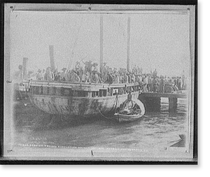 Antique Military - Spanish troops evacuating Havana, Jan. 1, 1899