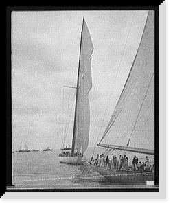 Historic Framed Print, Columbia coming for the line, Oct. 1, 1901,  17-7/8" x 21-7/8"