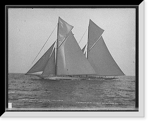 Historic Framed Print, Columbia and Shamrock II maneuvering for the start, Oct. 3, 1901,  17-7/8" x 21-7/8"