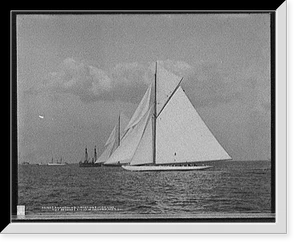 Historic Photo Print - Shamrock II crossing finish line two seconds