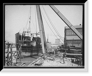Repairing a lake carrier after a collision Classic, Vintage Print