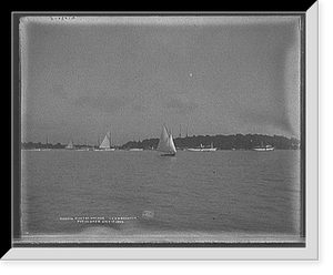 Historic Framed Print, Fleet at anchor, I.L.Y.A. [Inter-Lake Yachting Association] regatta, Put-in-Bay, O[hio], July 17, 1906,  17-7/8" x 21-7/8"