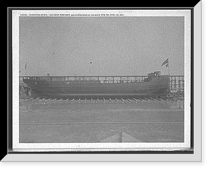 Launching of Str. Lucius W. Robinson, broadside view on the ways, Str. 189, Historic Print