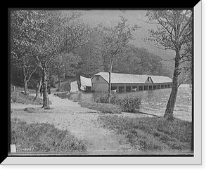 Antique Architecture - Franconia Notch, boat house on Profile Lake
