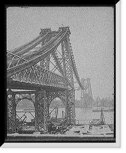 Historic Framed Print, [New East River bridge (Williamsburg Bridge) from Brooklyn, New York, N.Y.],  17-7/8" x 21-7/8"