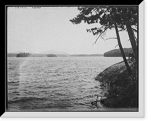 Historic Framed Print, [Lower Saranac Lake from Holcomb's Point, Adirondack Mtns., N.Y.],  17-7/8" x 21-7/8"