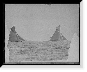 Historic Framed Print, [Reliance and Shamrock III maneuvering for the start],  17-7/8" x 21-7/8"