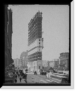 Historic Framed Print, [New York, N.Y., Times Building under construction],  17-7/8" x 21-7/8"