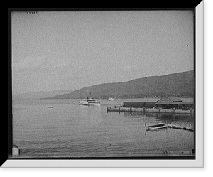 Historic Framed Print, [Str. Sagamore landing at dock, Lake George, N.Y.],  17-7/8" x 21-7/8"