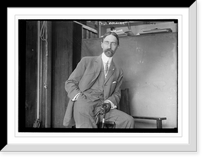 Post Wheeler with cane, casually leaning against chair, Antique Print