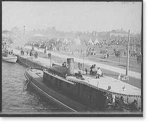 Black & White Photo - Reviewing stand, Saint Marys Canal celebration