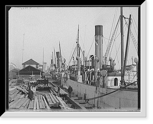 Along the docks, Mobile, Ala, Antique Wall Art