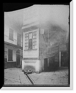 Historic Framed Print, [Court & stairway, old Orleans hotel, New Orleans, La.],  17-7/8" x 21-7/8"