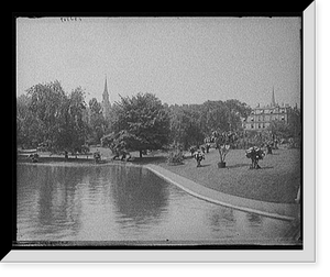 Historic Framed Print, [Lake, Public Garden, Boston, Mass.],  17-7/8" x 21-7/8"