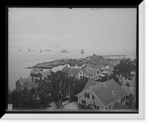 Historic Framed Print, [North Atlantic squadron in harbor, Rockport, Mass.],  17-7/8" x 21-7/8"