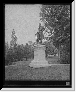 Historic Framed Print, [Burlington, Vt., Lafayette Statue],  17-7/8" x 21-7/8"