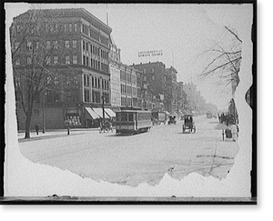 Vintage Americana Print - Detroit - Mich., Woodward Ave. looking south