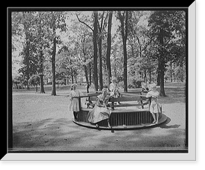 Historic Framed Print, [Merry-go-round in Clark Park, Detroit, Mich.],  17-7/8" x 21-7/8"