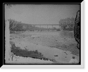 Historic Framed Print, [Dam and railroad trestle, Ann Arbor, Mich.],  17-7/8" x 21-7/8"