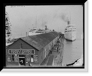 Historic Framed Print, [Arnold's Dock, Mackinac Island, Mich.],  17-7/8" x 21-7/8"