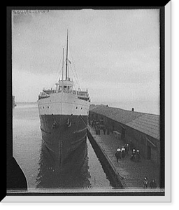 Historic Framed Print, [Steamer Tionesta at dock, Marquette, Mich.],  17-7/8" x 21-7/8"