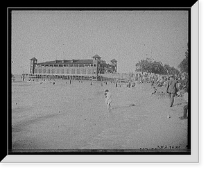 Historic Framed Print, [Beach and pavilion, Gordon Park, Cleveland, Ohio],  17-7/8" x 21-7/8"