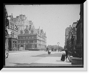 Historic Framed Print, [New York, N.Y., Vanderbilt House, Plaza Hotel, and entrance to Central Park],  17-7/8" x 21-7/8"