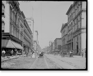 Antique City View - Richmond, Virginia - Main Street from Eleventh