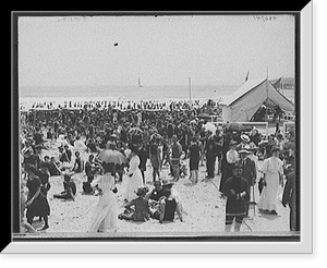 Atlantic City, N.J., the bathing hour, Antique Print