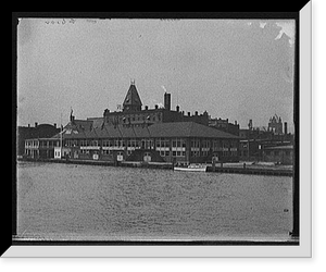 Historic Framed Print, [Wayne Hotel and pavilion from the river, Detroit, Mich.],  17-7/8" x 21-7/8"