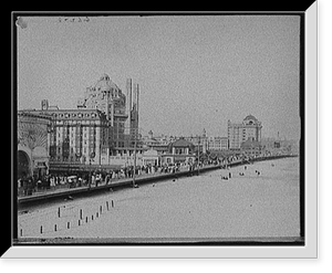 Board walk and big hotels from Young's new pier, Atlantic City, N.J, Antique Print
