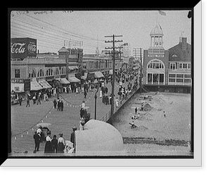 Board walk from Steeplechase Pier, Atlantic City, N.J, Historic Print