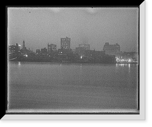 Black & White Photo - Detroit, Michigan - skyline at night from Windsor