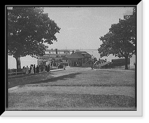 Historic Framed Print, [Portland harbor, Me., Forest City Landing, Peak Island],  17-7/8" x 21-7/8"