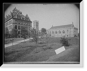 Mandel Assembly Hall to right, Botany Building (Hull Biological Laboratories) to left, University of Chicago,Chicago, Ill. Classic, Vintage Poster
