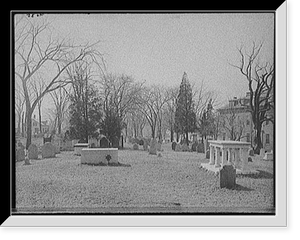 Cemetery, probably Salem, Mass, Historic Print