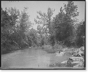 Vintage Americana Print - Chickamauga, Georgia - Creek at Reed's bridge